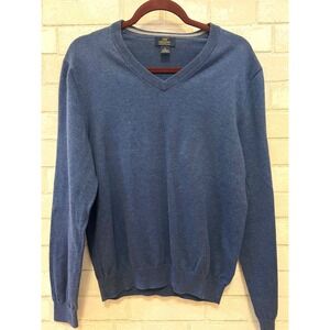 Brooks‎ Brothers 346 Supima Cotton V Neck Sweater Men's Medium Blue
